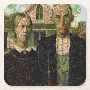 Veganer gotischer Kunstlöffel Rechteckiger Pappuntersetzer