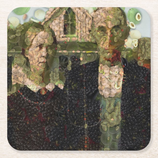 Veganer gotischer Kunstlöffel Rechteckiger Pappuntersetzer (Vorderseite)