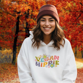 Veganer Hippie, trendy Blume Retro Hoodie