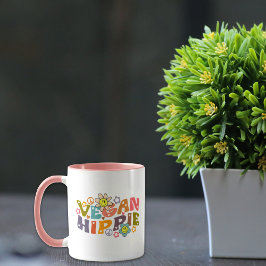 Veganer Hippie, trendy Blume Retro Tasse