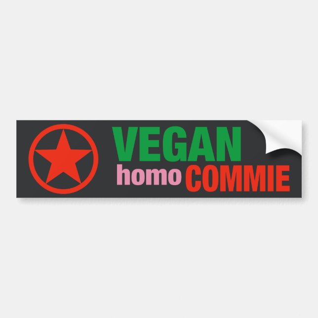Veganer Homocommie-Autoaufkleber Autoaufkleber (Vorne)