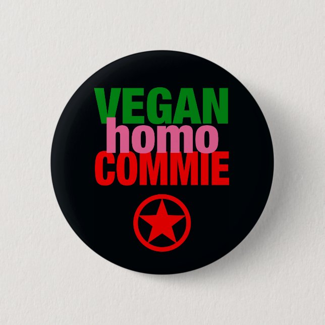 Veganer Homocommie-Knopf Button (Vorderseite)