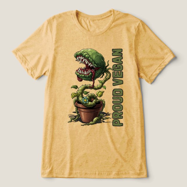 Veganer Humor Tri-Blend Shirt (Design Vorderseite)