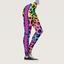 Veganer, lebendiger Regenbogendruck Leggings