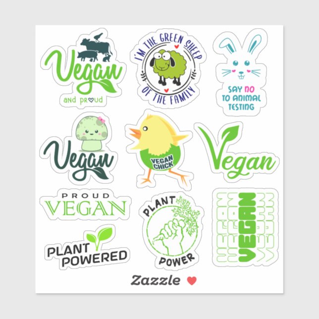Veganer Lebensstil, Aktivismus Aufkleber (Blatt)