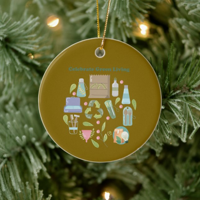 Veganer Lifestyle und Öko-freundliches Geschenk Keramik Ornament (Baum)