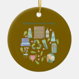 Veganer Lifestyle und Öko-freundliches Geschenk Keramik Ornament