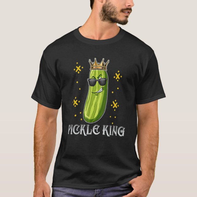 Veganer lustiger Gurken-Gemüse-Pickle King T-Shirt (Vorderseite)