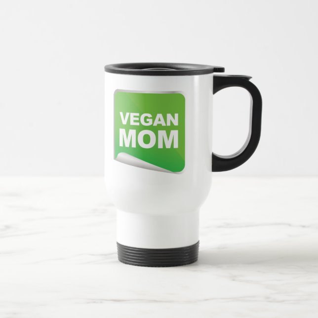 Veganer Mama-Aufkleber Reisebecher (Rechts)