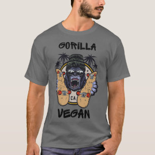 Veganer Muskel-Fitnessraum Vegan Lifestyle Gorilla T-Shirt