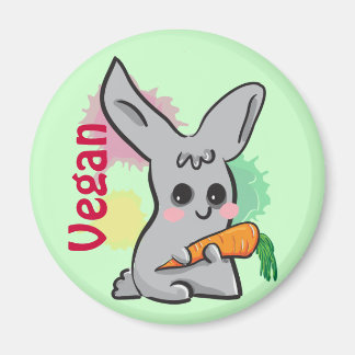 Veganer niedlicher Hasen mit Karottenmagnet Magnet