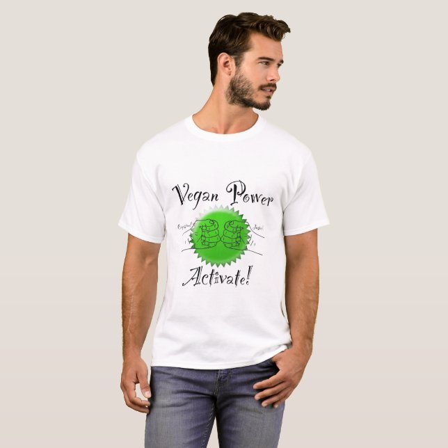 Veganer Power aktivieren! Das T-Shirt der Männer (Vorne ganz)