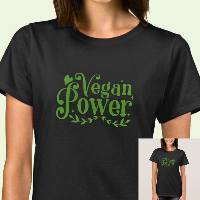Veganer Power - auf dunkler Farbe T-Shirt (Von Creator hochgeladen)