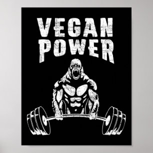 Veganer Power Gorilla Bodybuilding Gym Workout Des Poster
