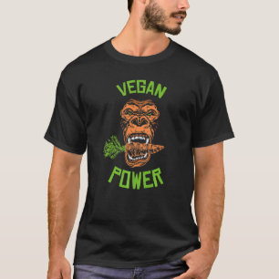 Veganer Power Gorilla mit Karotten T-Shirt