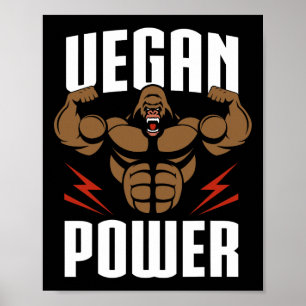Veganer Power - Gorilla Workout und Gym-Bodybuildi Poster