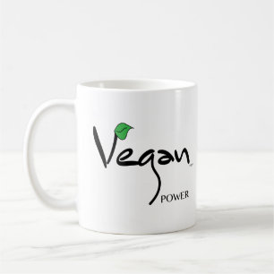 Veganer Power mit grünem Leaf Cool Kaffeetasse