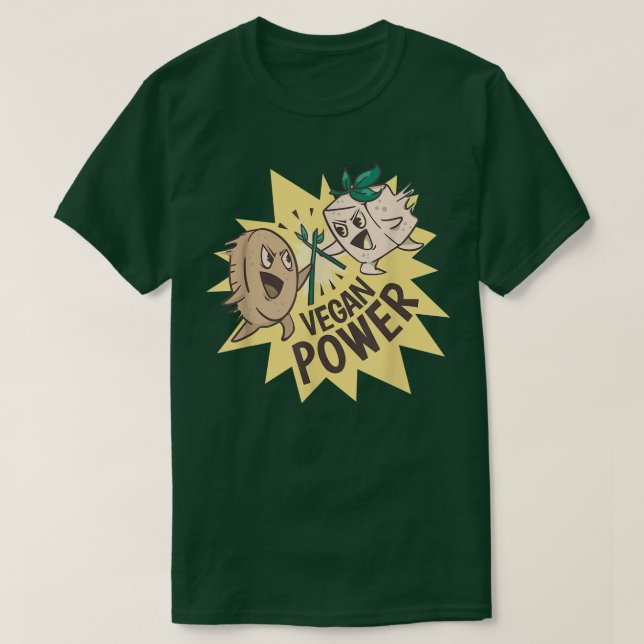 Veganer Power Vegetarische Pflanze Muskel-Bodybuil T-Shirt (Design vorne)