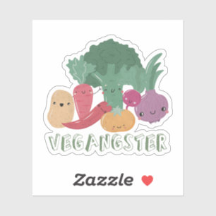 Veganer Pun: Vegangster Aufkleber