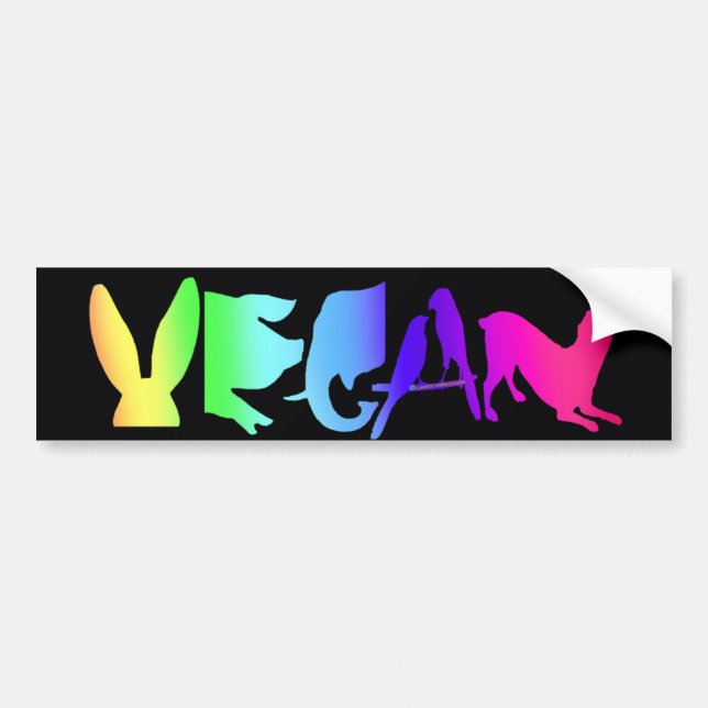 VEGANER REGENBOGEN-AUTOAUFKLEBER AUTOAUFKLEBER (Vorne)