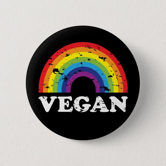Veganer Regenbogen Button (Vorderseite)