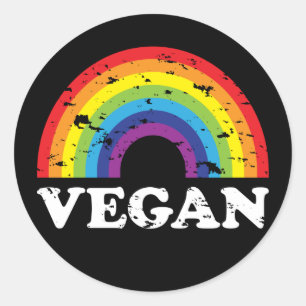 Veganer Regenbogen Runder Aufkleber