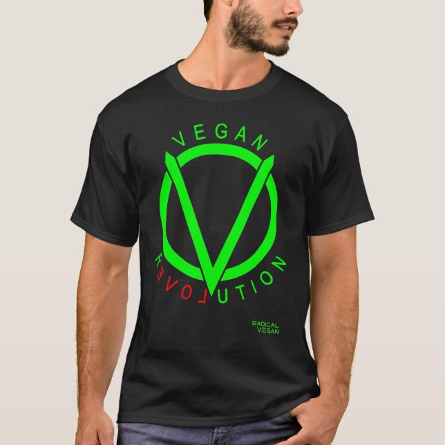 Veganer Revolutions-T - Shirt: durch das T-Shirt (Vorderseite)