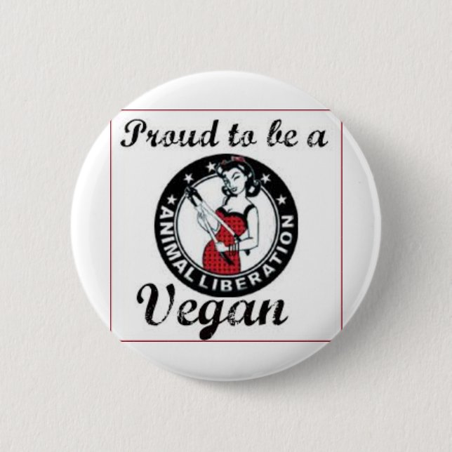 Veganer runder Knopf Button (Vorderseite)