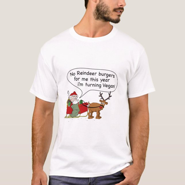 Veganer Santa Santa Santa Santa Santa T-Shirt (Vorderseite)