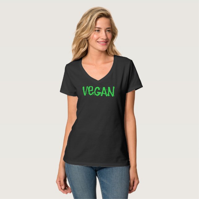 Veganer T - Shirt von Frauen (Vorderseite Vollansicht)