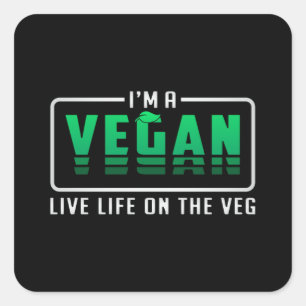 Veganer Veganismus Veggie Tierrechte Funny Gift Quadratischer Aufkleber