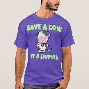 VEGANER VEGETARISCH Rettete eine Kuh fressen einen T-Shirt