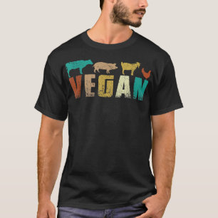 Veganer, Vintager Veganer vegetarischer Retro-Stil T-Shirt