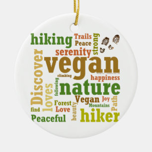 Veganer Wanderer Wandern Word Cloud Ornament 2021