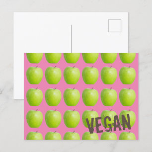 Veganes Apfelmuster für Vegetarier-Liebhaber Feiertagspostkarte