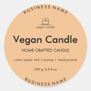 Veganes Candle-Label   Personalisiert Runder Aufkleber