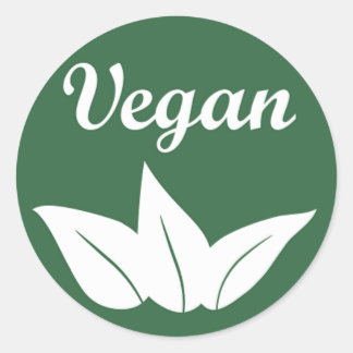 Veganes Design 2 Weiß auf Grün Runder Aufkleber