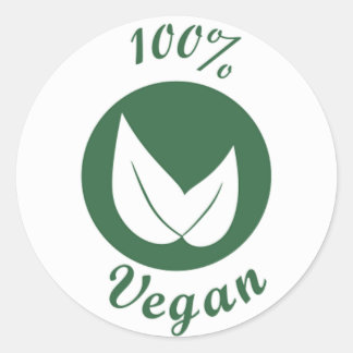 Veganes Design 3 Grün auf Weiß Runder Aufkleber