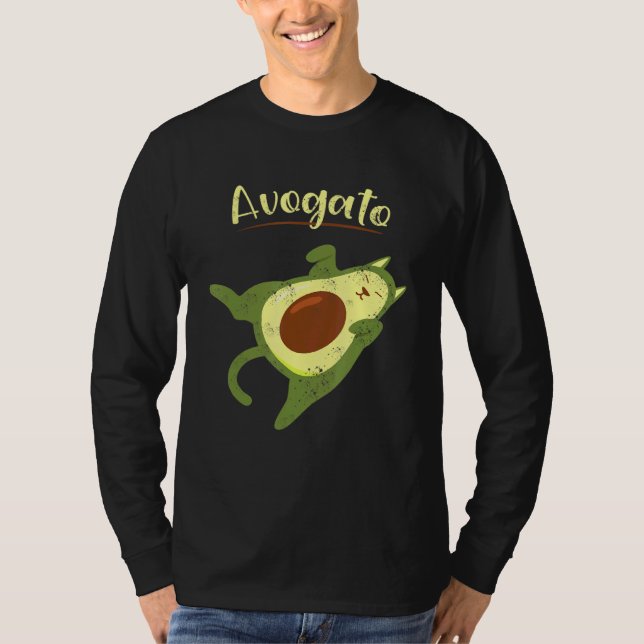 Veganes Essen Avogato Hauskatze Katzenküppchen zum T-Shirt (Vorderseite)