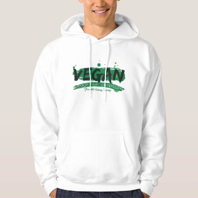 Veganes FriedensLiebe-Mitleid Hoodie (Vorderseite)