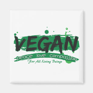 Veganes FriedensLiebe-Mitleid Magnet