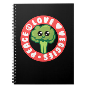 Veganes Gemüse Broccoli Notizblock