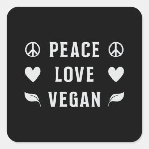 Veganes Gemüse Vegetarische Lebensmittel Veganismu Quadratischer Aufkleber