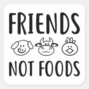 Veganes Geschenk, Vegan, sonnig Vegan, Freunde kei Quadratischer Aufkleber