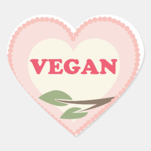 Veganes Herz Herz-Aufkleber