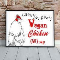 Veganes Huhn W Rap lustige Musik Zitat-Liste