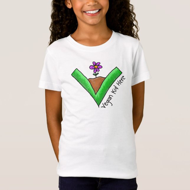 "Veganes Kind hier" T-Shirt (Vorderseite)