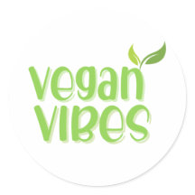 Veganes Logo Klassischer Rundaufkleber