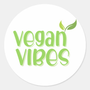 Veganes Logo Klassischer Rundaufkleber Runder Aufkleber