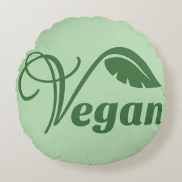 Veganes Logo-Leaf Rundes Kissen